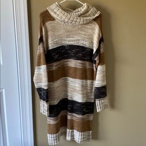 AE Striped Turtleneck Sweater Dress, Size Small
